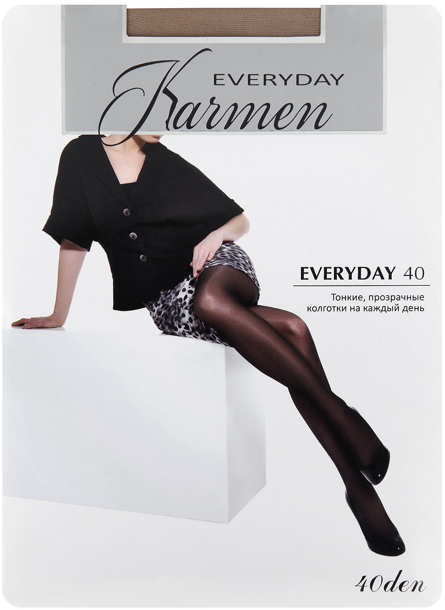Колготки Everyday 40K-Everyday 40 Nero Колготки Everyday 40K-Everyday 40 NeroПрозрачные тонкие колготки Karmen Everyday идеально облегают и подчеркивают фигуру, дарят ощущение комфорта и женственности. Модель выполнена из полиамида с добавлением эластана. Колготки с комфортными шортиками дополнены эластичной резинкой на поясе, которая плотно облегает талию, обеспечивая удобство. Плотность 40 Den. Уважаемые клиенты! Обращаем ваше внимание на тот факт, что для размера 5 (50) XL колготок предусмотрены двойные швы, усиленный мысок и ластовица.