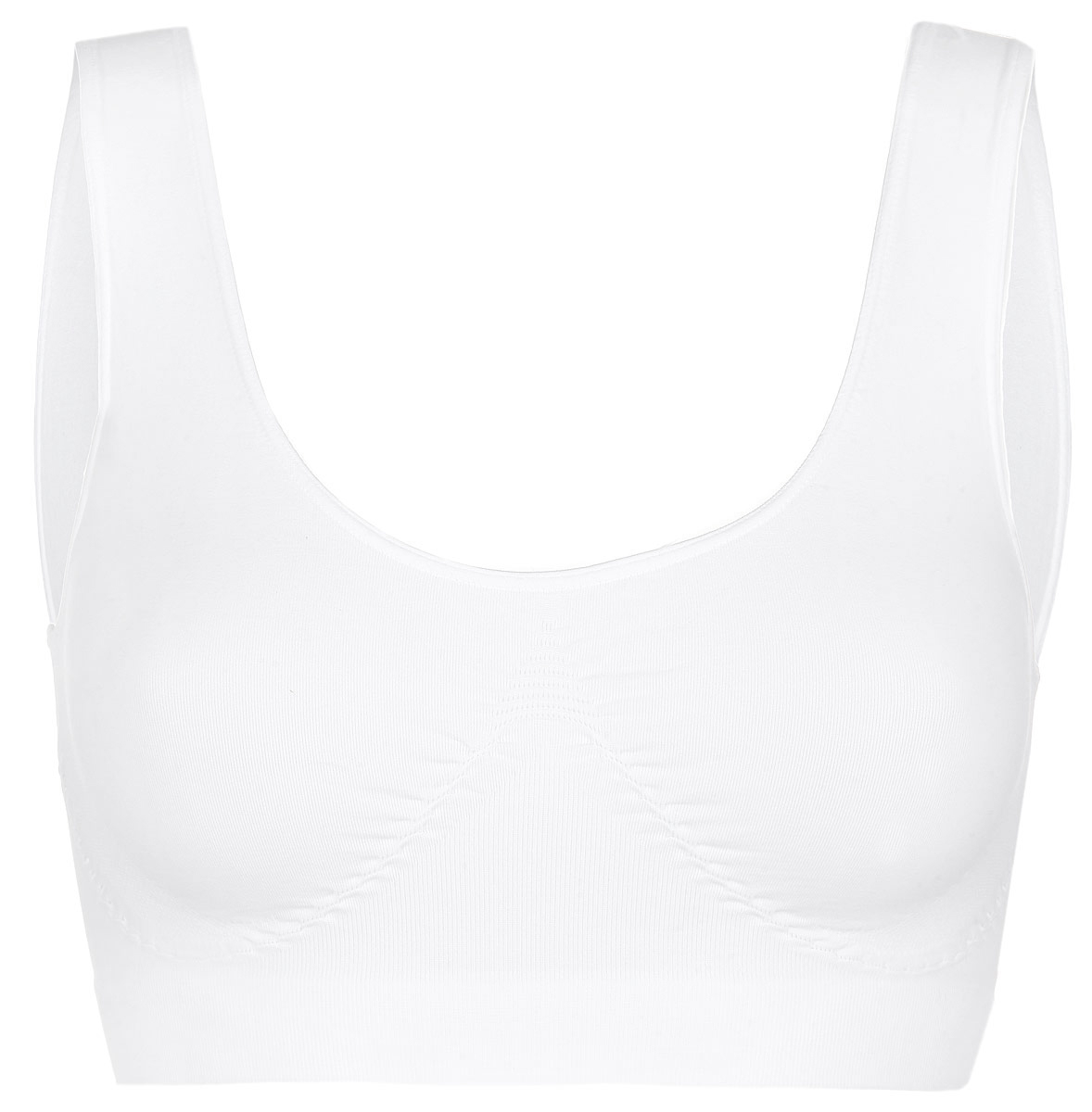 Топ-бра110583 Топ-бра110583Моделирующий топ-бра Intimidea Bra Silhouette, выполненный из полиамида с добавлением эластана, идеально подойдет для активного отдыха и занятий фитнесом. Материал хорошо тянется, очень мягкий и приятный на ощупь. Топ на широких бретелях с V-образным вырезом горловины прекрасно повторяет контуры тела и не сковывает движений. Спереди модели предусмотрена усиленная вставка, обеспечивающая естественную поддержку. На спинке имеется вставка, представляющая собой моделирующую ленту. Нижний край изделия дополнен комфортной эластичной резинкой. Такая модель подарит вам комфорт в течение дня и станет отличным дополнением к вашему гардеробу.