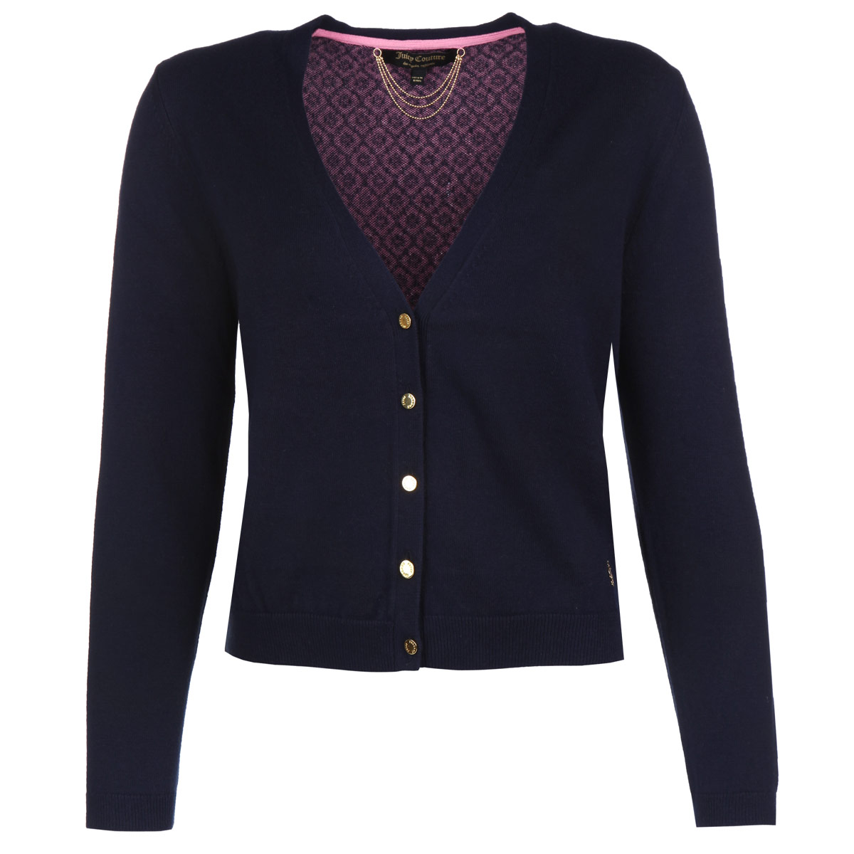 КардиганWFST32981/477 КардиганWFST32981/477Элегантный женский кардиган Juicy Couture изготовлен из высококачественного материала, он обеспечит вам удобство и комфорт, и позволит подчеркнуть свой уникальный стиль. Кардиган свободного силуэта с V-образным вырезом имеет длинные рукава и застегивается на три пуговицы спереди. Манжеты рукавов и низ кардигана дополнены эластичными резинками. Этот модный и в тоже время комфортный кардиган - отличный вариант как для офиса, так и для прогулок. Он станет великолепным дополнением к вашему гардеробу, а благодаря классическому фасону, такой кардиган будет прекрасно сочетаться с любыми нарядами.