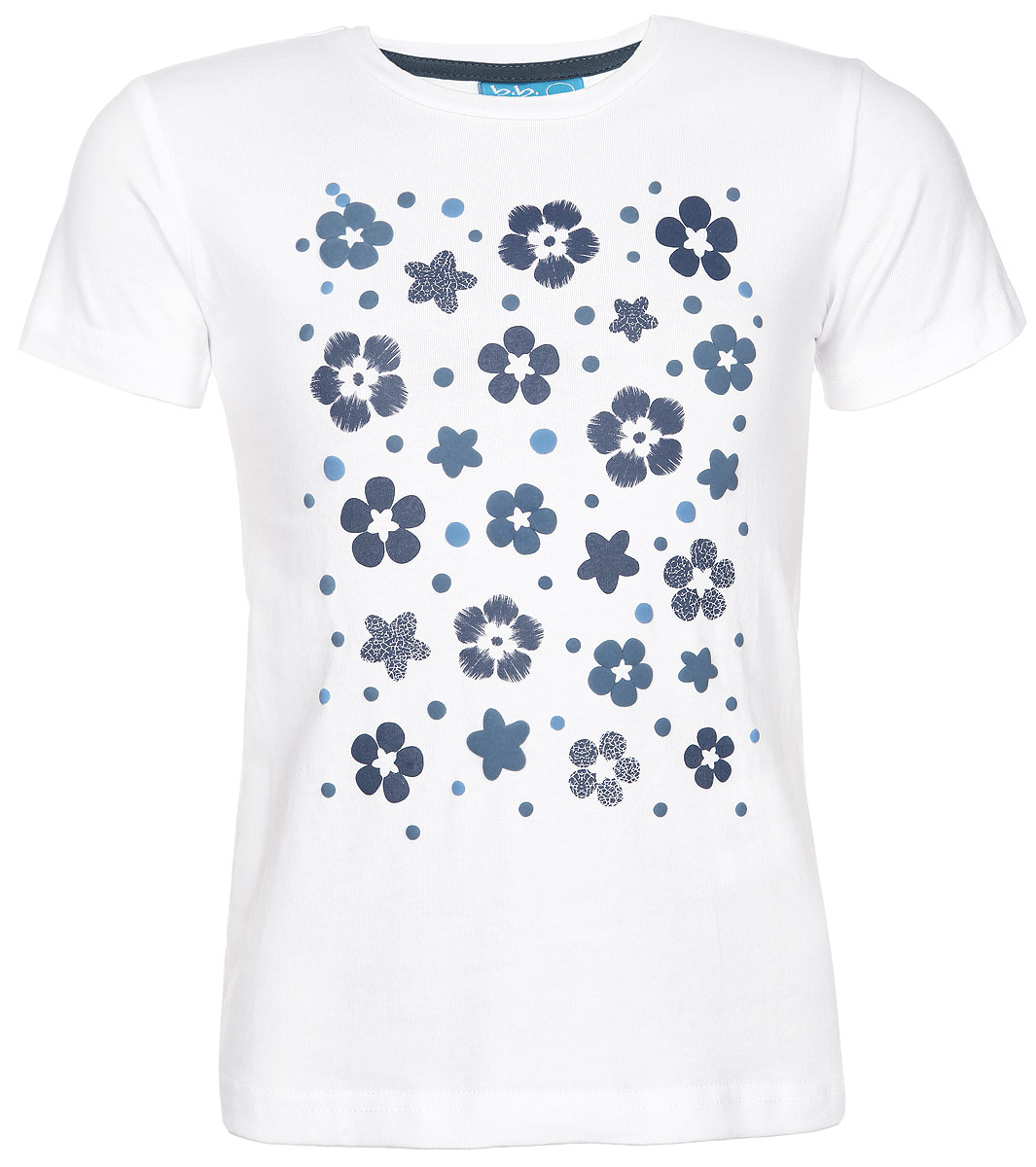 Футболка116BBGB1209 Футболка116BBGB1209Футболка для девочки Button Blue станет отличным дополнением к детскому гардеробу. Изготовленная из натурального хлопка, она необычайно мягкая и приятная на ощупь, не сковывает движения и позволяет коже дышать, не раздражает даже самую нежную и чувствительную кожу ребенка, обеспечивая ему наибольший комфорт. Футболка с короткими рукавами и круглым вырезом горловины оформлена спереди оригинальным цветочным принтом. Современный дизайн и расцветка делают эту футболку стильным предметом детской одежды. В ней юная модница будет чувствовать себя комфортно и всегда будет в центре внимания!