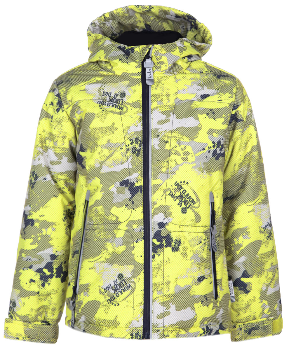 Куртка116BBBB4106 Куртка116BBBB4106Утепленная куртка для мальчика Button Blue идеально подойдет вашему ребенку в прохладное время года. Куртка изготовлена из водоотталкивающей и ветрозащитной ткани с утеплителем из 100% полиэстера. В качестве подкладки используется 100% полиэстер. Куртка с капюшоном застегивается на пластиковую застежку-молнию с защитой подбородка и дополнительно имеет внутренний ветрозащитный клапан. Капюшон, присборенный по бокам, не отстегивается. Рукава понизу регулируются по ширине с помощью хлястиков на липучках. Спереди имеются два прорезных кармана на молниях. Понизу проходит скрытая эластичная резинка на стопперах. Спинка незначительно удлинена. Оформлено изделие оригинальным принтом. Светоотражающие вставки не оставят вашего ребенка незамеченным в темное время суток. Комфортная, удобная и теплая куртка идеально подойдет для прогулок и игр на свежем воздухе!