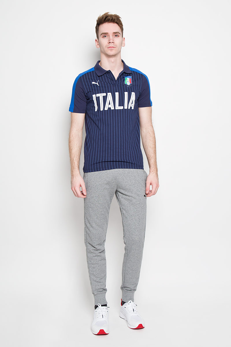 Поло749104011 Поло749104011Стильная мужская футболка-поло Puma FIGC Italia Fanwear , изготовленная из высококачественного натурального хлопка, обладает высокой теплопроводностью, воздухопроницаемостью и гигроскопичностью, позволяет коже дышать. Модель с короткими рукавами и отложным воротником - идеальный вариант для создания оригинального современного образа. Сверху футболка-поло застегивается на 2 пуговицы. Футболка-поло оформлена крупной надписью Italia и логотипом FIGC. Такая модель подарит вам комфорт в течение всего дня и послужит замечательным дополнением к вашему гардеробу.