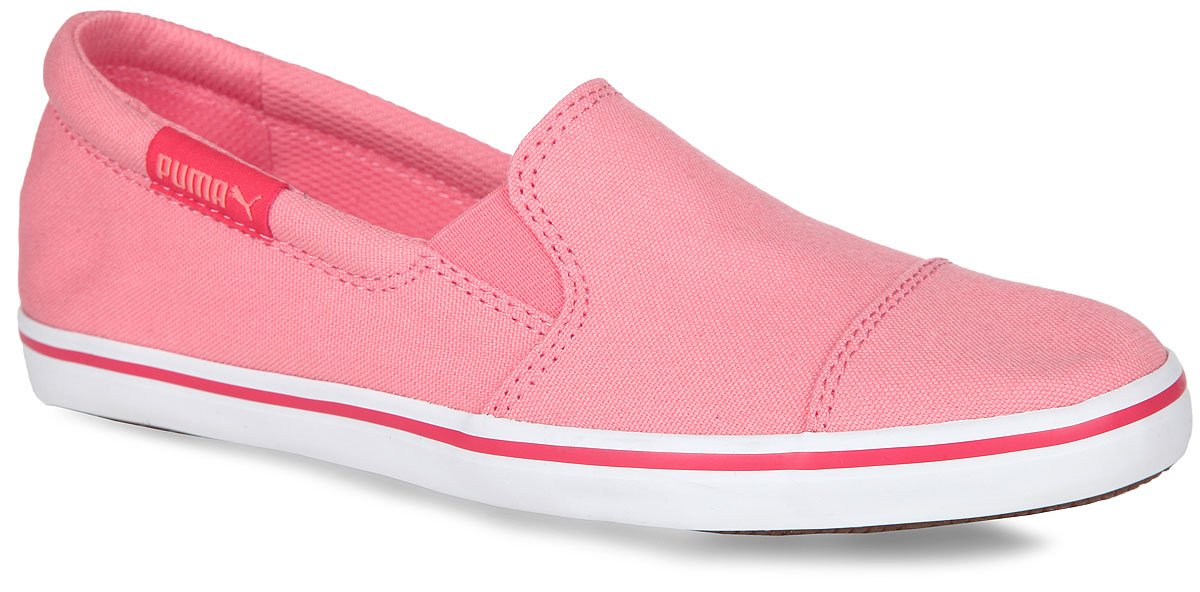 Слипоны женские Elsu v2 Slip On. 359945035994501 Слипоны женские Elsu v2 Slip On. 359945035994501Легкие женские слипоны Elsu v2 Slip On от Puma покорят вас с первого взгляда! Модель изготовлена из текстильного материала по принципу кед. Обувь оформлена фирменной нашивкой. Резинки, расположенные на подъеме, гарантируют идеальную посадку модели на вашей ноге. Мягкая стелька из EVA с покрытием из текстиля обеспечивает комфорт и удобство при ходьбе. Гибкая подошва, дополненная рифлением, обеспечивает хорошее сцепление с любой поверхностью. Слипоны прекрасно сидят на ноге, их легко надеть и снять – словом, это идеальный выбор для тех, кому нужна современная обувь, отвечающая принципу надел и пошёл!