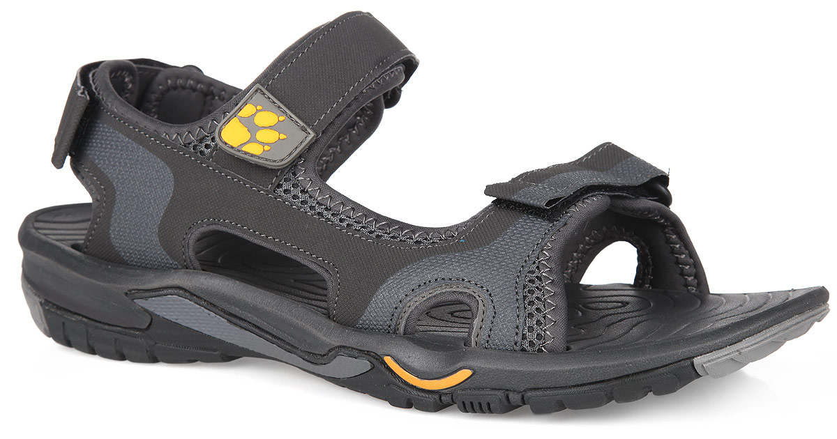 Сандалии мужские Lakewood Cruise Sandal. 4019011-38004019011-3800 Сандалии мужские Lakewood Cruise Sandal. 4019011-38004019011-3800Оригинальные мужские сандалии Jack Wolfskin Lakewood Cruise Sandal займут достойное место среди коллекции вашей обуви. Модель выполнена из полиуретана и дополнена текстильными вставками. Обувь фиксируется благодаря ремешкам на застежке-липучке, регулирующим нужный объем. Подкладка, исполненная из неопрена, и стелька из ЭВА материала обеспечат комфорт и уют. Два ремешка и подошва декорированы символикой бренда. Прочная, удобная и легкая подошва оснащена рифлением для лучшей сцепки с поверхностью. Такие сандалии подойдут как для путешествий, туристических походов, так и для повседневной жизни или отдыха.
