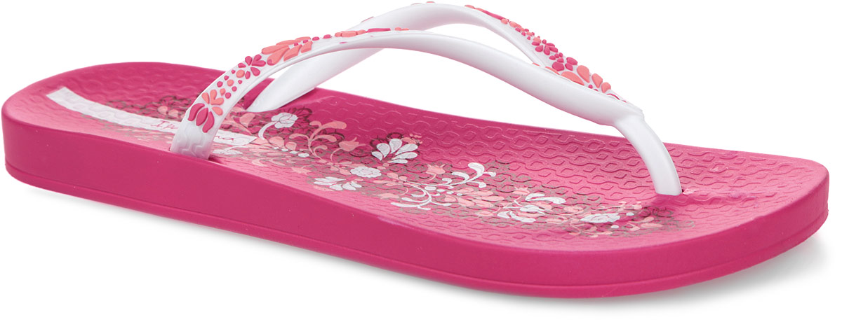 Сланцы81699-21552 Сланцы81699-21552Стильные женские сланцы Anatomic Lovely VI от Ipanema выручат вас в жаркую погоду! Модель изготовлена из высококачественного ПВХ и оформлена объемным орнаментом и названием бренда на ремешке. Эргономичная перемычка между пальцами обеспечивает фиксацию модели на ноге. Верхняя не прилипающая часть подошвы с фактурной поверхностью выполнена в одном стиле с ремешками. Гибкая подошва Flexpand дополнена рифлением, которое обеспечивает идеальное сцепление с любыми поверхностями. Удобные сланцы прекрасно подойдут для похода в бассейн или на пляж.