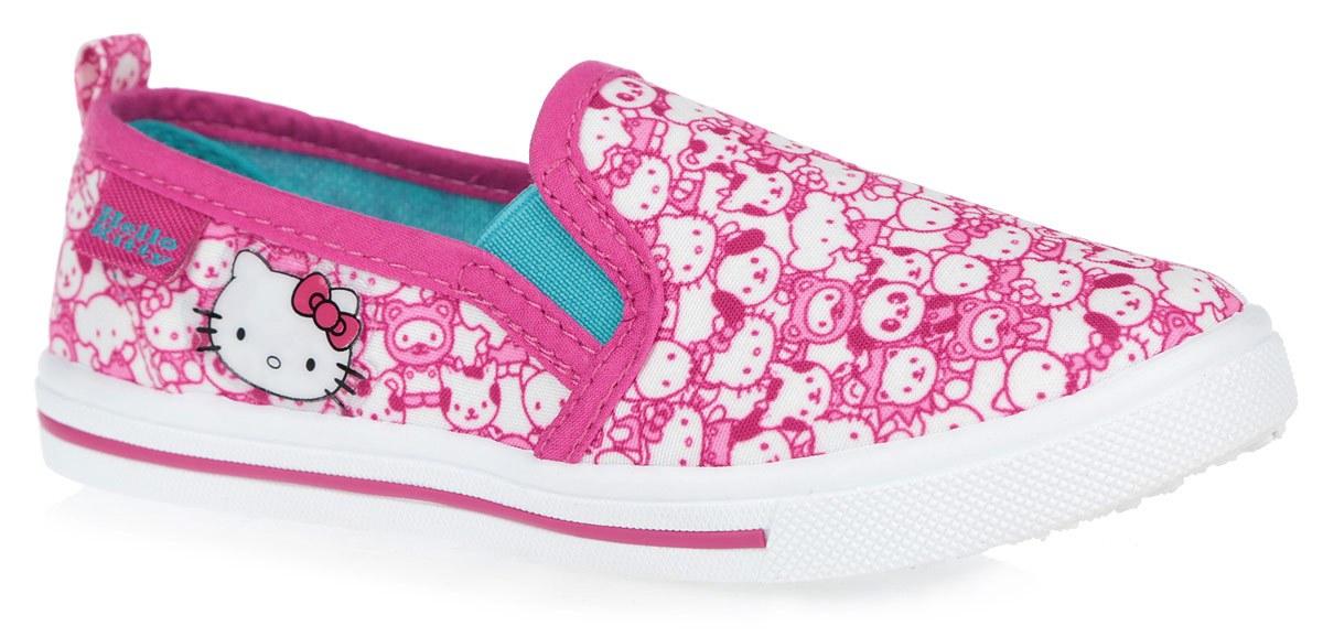 Кеды6075A Кеды6075AЯркие кеды Hello Kitty от Kakadu придутся по душе вашей девочке! Модель выполнена из текстиля, экологически безопасного материала, и оформлена изображением героев мультфильма Hello Kitty, сбоку - аппликацией. Резинки, расположенные по бокам, гарантируют оптимальную посадку модели на ноге. Подкладка выполнена из гипоаллергенного натурального хлопка, который хорошо впитывает влагу и позволяет коже дышать. Амортизирующая стелька из хлопка с антибактериальным покрытием препятствует появлению бактерий, нейтрализует запах, прекрасно впитывает лишнюю влагу и обладает высокой воздухопроницаемостью. Рифление на подошве обеспечивает отличное сцепление с любыми поверхностями. Удобные кеды - незаменимая вещь в гардеробе каждой девочки.