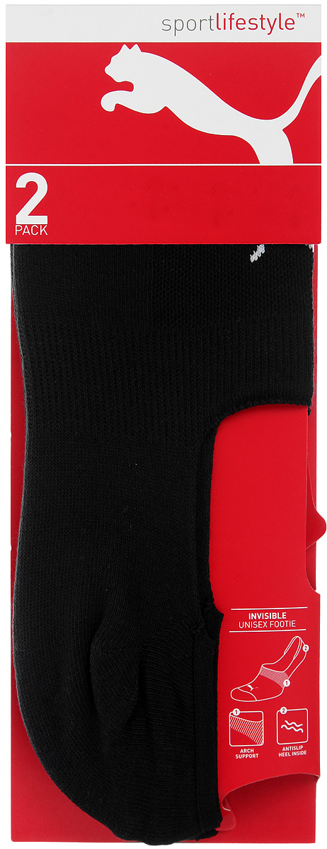 Комплект носков90624501 Комплект носков90624501Укороченные носки Puma Invisible Footie 2P, изготовленные из высококачественного хлопкового трикотажа, подходят как для занятий спортом, так и для повседневного ношения. Оформлены носки оригинальным логотипом Puma. Идеальное сочетание практичности, легкости и комфорта. В комплект входят две пары носков.