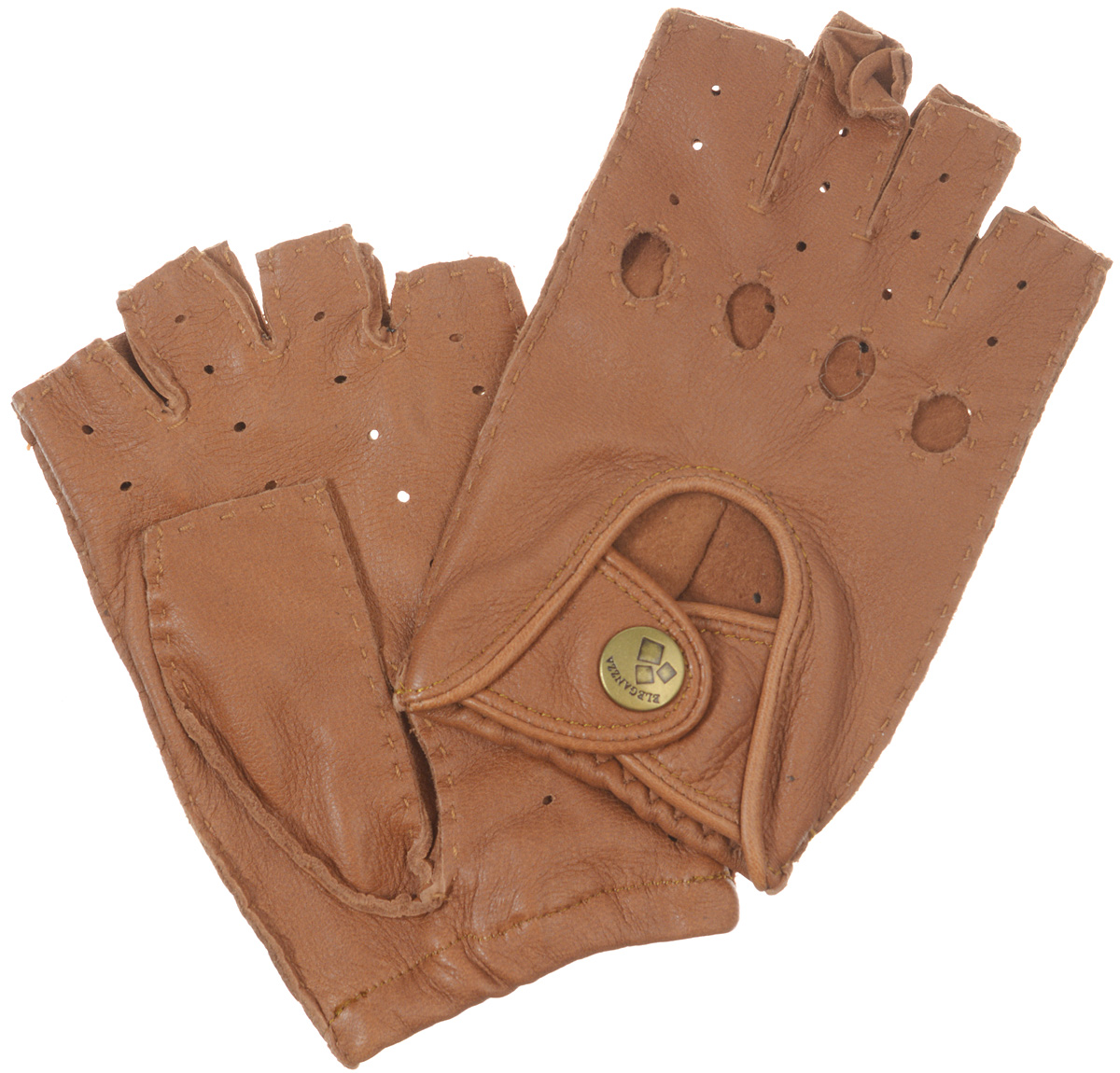 ПерчаткиHS102W ПерчаткиHS102WМитенки Eleganzza изготовлены из натуральной кожи оленя с перфорацией. Швы - наружные ручные. На лицевой стороне - декоративный вырез, два ремня, закрывающиеся по центру на кнопку и вырезы под косточки пальцев. Первоначально митенки использовались для защиты от холода при выполнении работ, требующих подвижности пальцев. Но начиная с XVIII века митенки стали использоваться как модный женский аксессуар, дамы носили митенки и в помещениях, соответственно митенки выполняли больше эстетическую, а не практическую функцию. Такая мода продержалась и в XIX веке. Использовались как простые вязаные митенки, так и кружевные, причем они могли по длине доходить как до середины руки, так и до локтя. В России митенки использовались еще в XIX веке и считались женскими перчатками. В настоящий момент митенки используются как женщинами, так и мужчинами, но все-таки в большей степени считаются женским аксессуаром одежды!