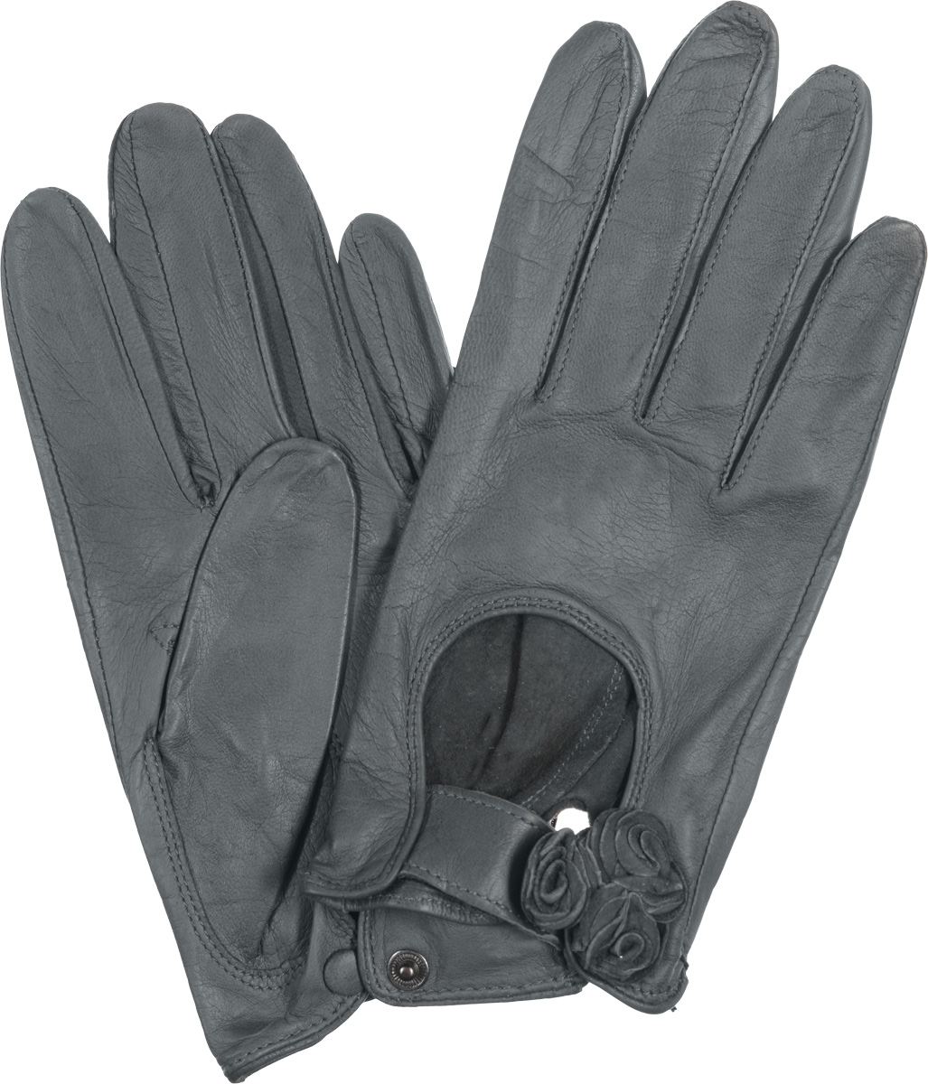ПерчаткиHP02020 ПерчаткиHP02020Стильные женские перчатки Eleganzza выполнены из кожи ягненка с напылением, придающим мерцающий блеск. На лицевой стороне - вырез и декоративный ремешок с цветами из кожи. На внутренней стороне манжеты - разрез с металлической кнопкой, обтянутой кожей. Перчатки станут идеальным аксессуаром, дополняющим ваш стиль и неповторимость в современном мире моды.