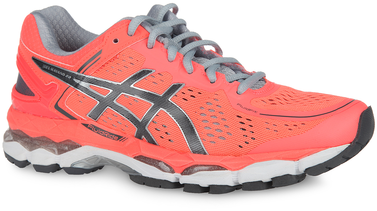Кроссовки женские для бега Gel-Kayano 22. T597N-0697T597N-0697 Кроссовки женские для бега Gel-Kayano 22. T597N-0697T597N-0697Стильные женские кроссовки для бега Gel-Kayano 22 от Asics создают необходимый комфорт и гибкость во время длительных тренировок. Верх модели выполнен из сетчатого материала FluidFit с отделкой из полимерных материалов. Бесшовная конструкция верха с внутренними поддерживающими лентами является главным нововведением Gel-Kayano 22. Светоотражающие вставки 3M обеспечивают безопасность в темное время суток. Экзоскелетный задник доводит до совершенства поддержку пятки. Модель с классической системой шнуровки. Внутренняя отделка исполнена из мягкого текстильного материала. Система распределения удара (I.G.S.) использует связанные компоненты для улучшения поступи от приземления и до отрыва носка. Съемная стелька EVA с поверхностью из текстиля повторяет форму стопы. Подошва выполнена из дутого материала Ahar+ с усовершенствованной амортизацией. Динамическая система DuoMax предназначен для поддержки стопы и стабильности. Направляющая GuidanceLine распределяет давление и снижает риск...
