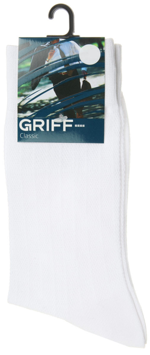 НоскиA21 НоскиA21Мужские носки Griff Classic, вывязанные техникой платировки, изготовлены из высококачественного сырья с добавлением полиамидных волокон, которые обеспечивают великолепную посадку. Носки отличаются элегантным внешним видом. Удобная широкая резинка идеально облегает ногу и не пережимает сосуды, усиленные пятка и мысок повышают износоустойчивость носка, а удлиненный паголенок придает более эстетичный вид.