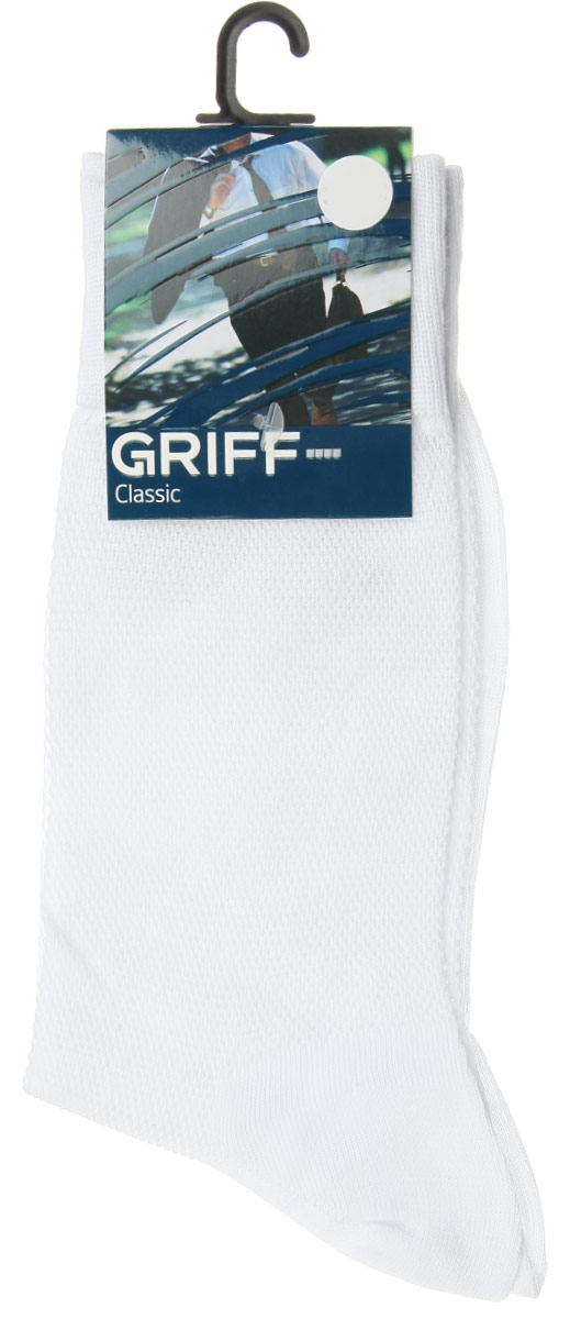 НоскиB35 НоскиB35Мужские носки Griff Classic, вывязанные техникой платировки, изготовлены из высококачественного сырья с добавлением полиамидных волокон, которые обеспечивают великолепную посадку. Носки отличаются элегантным внешним видом. Удобная широкая резинка идеально облегает ногу и не пережимает сосуды, усиленные пятка и мысок повышают износоустойчивость носка, а удлиненный паголенок придает более эстетичный вид.