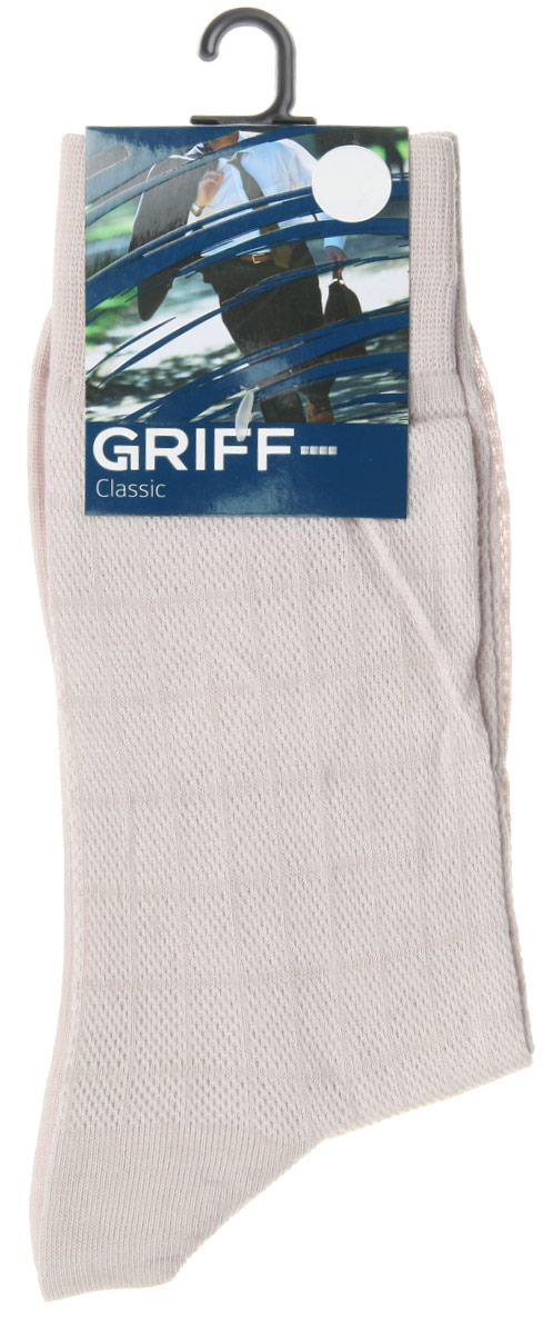 НоскиA21 НоскиA21Мужские носки Griff Classic, вывязанные техникой платировки, изготовлены из высококачественного сырья с добавлением полиамидных волокон, которые обеспечивают великолепную посадку. Носки отличаются элегантным внешним видом. Удобная широкая резинка идеально облегает ногу и не пережимает сосуды, усиленные пятка и мысок повышают износоустойчивость носка, а удлиненный паголенок придает более эстетичный вид.