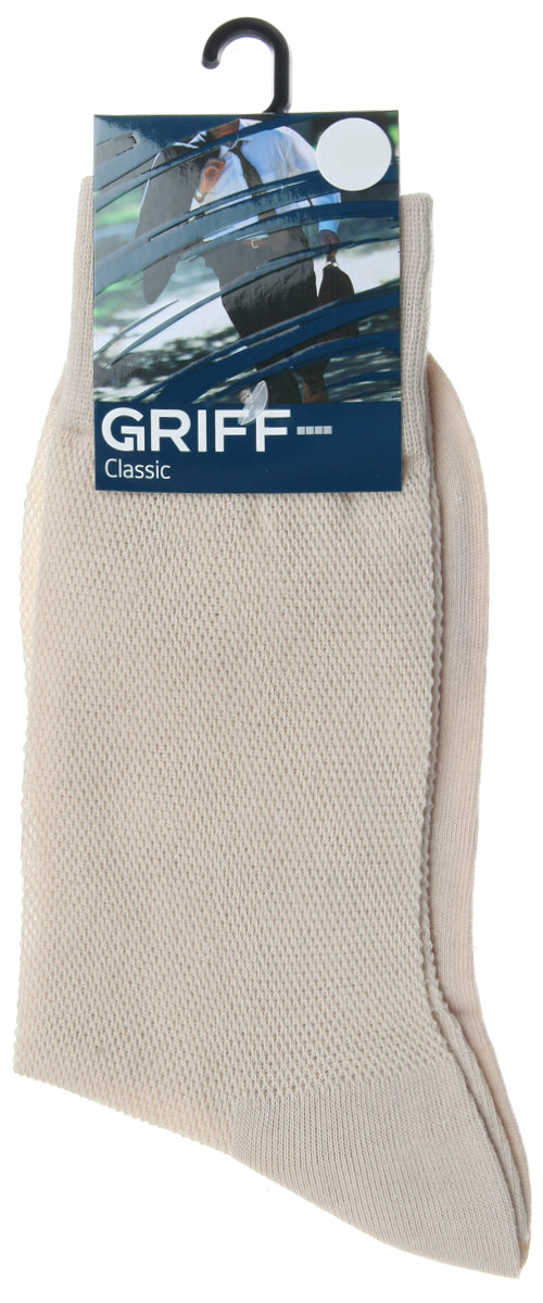 НоскиB35 НоскиB35Мужские носки Griff Classic, вывязанные техникой платировки, изготовлены из высококачественного сырья с добавлением полиамидных волокон, которые обеспечивают великолепную посадку. Носки отличаются элегантным внешним видом. Удобная широкая резинка идеально облегает ногу и не пережимает сосуды, усиленные пятка и мысок повышают износоустойчивость носка, а удлиненный паголенок придает более эстетичный вид.