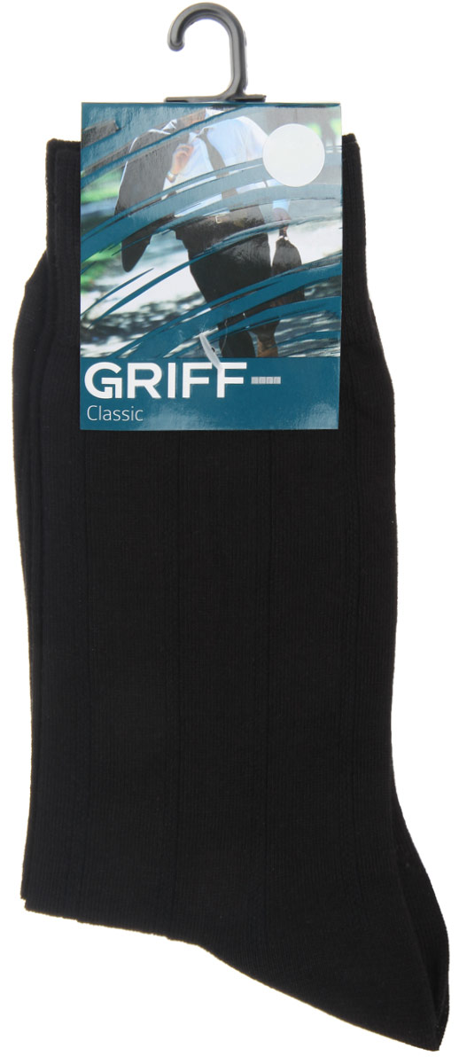 НоскиA41 НоскиA41Мужские носки Griff Classic, вывязанные техникой платировки, изготовлены из высококачественного сырья с добавлением полиамидных волокон, которые обеспечивают великолепную посадку. Носки отличаются элегантным внешним видом. Удобная широкая резинка идеально облегает ногу и не пережимает сосуды, усиленные пятка и мысок повышают износоустойчивость носка, а удлиненный паголенок придает более эстетичный вид.