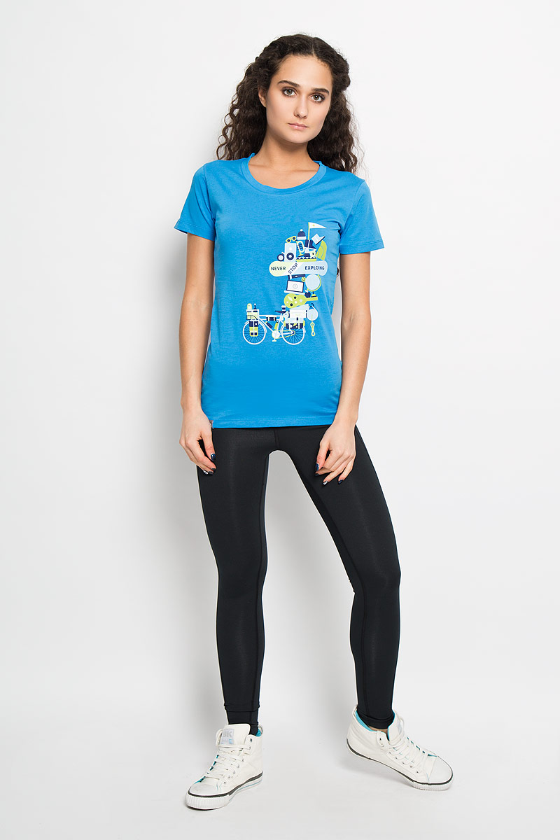 ФутболкаT0CD4NW8G ФутболкаT0CD4NW8GСтильная женская футболка The North Face W S/S NSE Series Tee, выполненная из высококачественного хлопка, обладает высокой воздухопроницаемостью и гигроскопичностью, позволяет коже дышать. Классическая модель с короткими рукавами и круглым вырезом горловины спереди оформлена термоаппликацией в виде работы художника Тамера Косели из Стамбула. Эта футболка - идеальный вариант для создания эффектного образа.