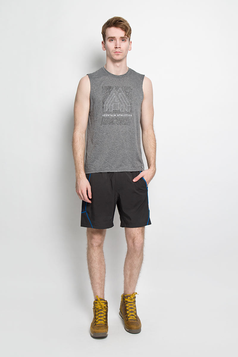 МайкаT0CBJ1DYY МайкаT0CBJ1DYYСтильная мужская майка The North Face M MA Grphic RXN S/L, выполненная из полиэстера, обладает высокой теплопроводностью, воздухопроницаемостью и гигроскопичностью. Материал обеспечивает исключительное отведение влаги, благодаря чему вы сможете тренироваться максимально эффективно. Модель без рукавов и круглым вырезом горловины оформлена фирменным принтом Mountain Athletics. Такая модель подарит вам комфорт в течение всего дня и послужит замечательным дополнением к вашему спортивному гардеробу.