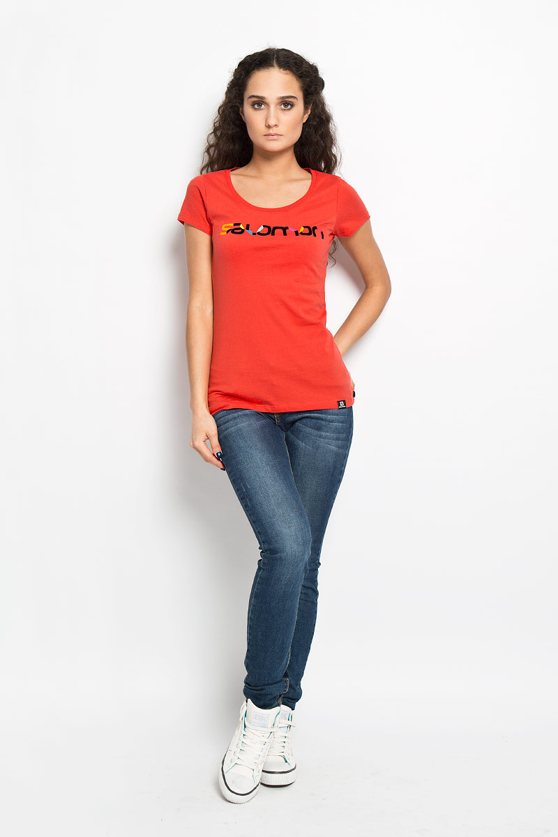 Футболка женская Pleatplease SS Tee. L3801L38017900 Футболка женская Pleatplease SS Tee. L3801L38017900Удобная женская футболка Salomon Pleatplease SS Tee, выполненная из мягкого натурального хлопка, обладает высокой теплопроводностью, воздухопроницаемостью и гигроскопичностью, позволяет коже дышать, не сковывает движения, обеспечивая наибольший комфорт. Модель с короткими рукавами и круглым вырезом горловины оформлена на груди принтом с велюровыми вставками в виде названия бренда. Такая футболка отлично дополнит ваш образ и позволит всегда оставаться в центре внимания.
