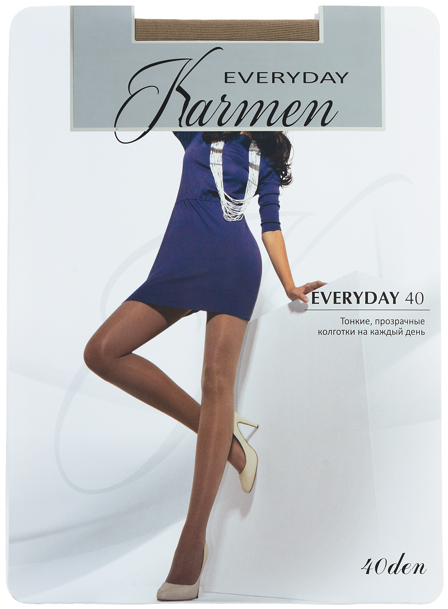 Колготки Everyday 40K-Everyday 40 Nero Колготки Everyday 40K-Everyday 40 NeroПрозрачные тонкие колготки Karmen Everyday идеально облегают и подчеркивают фигуру, дарят ощущение комфорта и женственности. Модель выполнена из полиамида с добавлением эластана. Колготки с комфортными шортиками дополнены эластичной резинкой на поясе, которая плотно облегает талию, обеспечивая удобство. Плотность 40 Den. Уважаемые клиенты! Обращаем ваше внимание на тот факт, что для размера 5 (50) XL колготок предусмотрены двойные швы, усиленный мысок и ластовица.