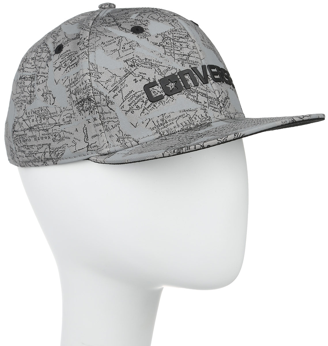 Бейсболка Collaged Map Snapback Twill510545 Бейсболка Collaged Map Snapback Twill510545Бейсболка Converse Collaged Map Snapback Twill станет модным и стильным дополнением к вашему гардеробу. Модель изготовлена из натурального хлопка. Бейсболка с плотным широким козырьком регулируется сзади по объему при помощи пластиковых хлястиков с кнопками и перфорацией. На модели предусмотрены вентиляционные отверстия. Оформлено изделие оригинальным принтом, а также украшено надписью, содержащей название бренда. Такая бейсболка идеально подойдет для активного отдыха и обеспечит надежную защиту головы от солнца.