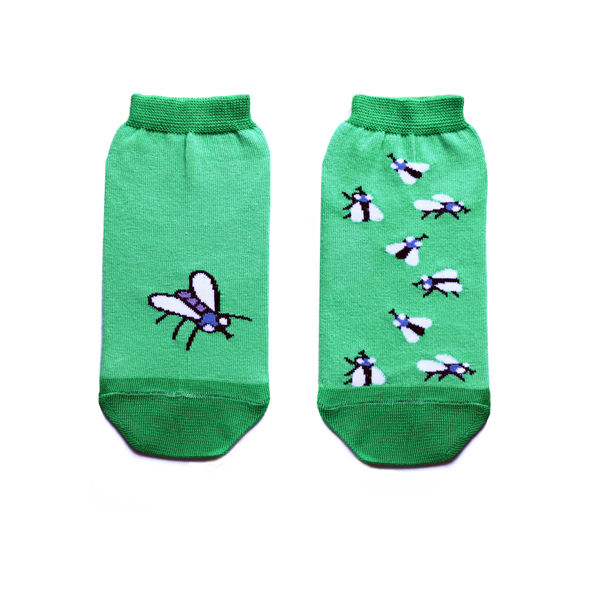 Носкиca1432 Носкиca1432Укороченные мужские носки Big Bang Socks изготовлены из высококачественного хлопка с добавлением полиамидных и эластановых волокон, которые обеспечивают великолепную посадку. Носки отличаются ярким стильным дизайном, они оформлены изображением мух. Удобная резинка идеально облегает ногу и не пережимает сосуды, а усиленные пятка и мысок повышают износоустойчивость носка. Дизайнерские носки Big Bang Socks - яркая деталь в вашем образе и оригинальный подарок для друзей и близких.