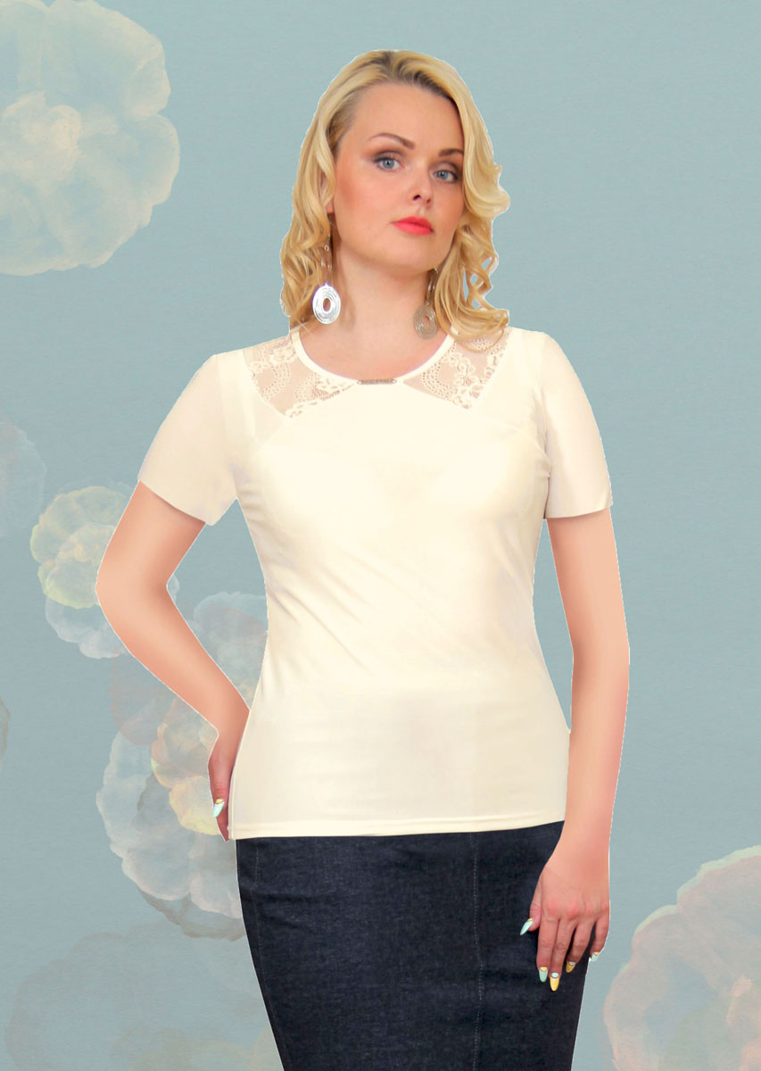 Блузка887м Блузка887мСтильная женская блузка Milana Style, выполненная из качественного материала, подчеркнет ваш уникальный стиль и поможет создать женственный образ. Модель с короткими рукавами и круглым вырезом горловины оформлена вставками из гипюра. Вырез горловины украшен оригинальным декоративным элементом. Такая блузка будет дарить вам комфорт в течение всего дня и послужит замечательным дополнением к вашему гардеробу.