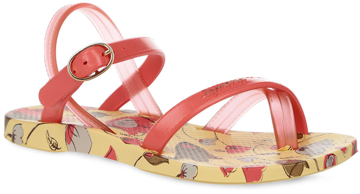 Сандалии для девочки Fashion Sandal III. 81715-2186481715-21864 Сандалии для девочки Fashion Sandal III. 81715-2186481715-21864Модные сандалии Fashion Sandal III от Ipanema не оставят равнодушной вашу модницу. Модель изготовлена из поливинилхлорида. Ремешки с металлической пряжкой, оформленные декоративной прострочкой, надежно зафиксируют изделие на ноге. Верхняя поверхность подошвы оформлена цветочным принтом, передний ремешок - названием бренда. Рельефное основание подошвы обеспечивает уверенное сцепление с любой поверхностью. Удобные сандалии - незаменимая вещь в гардеробе каждой девочки.