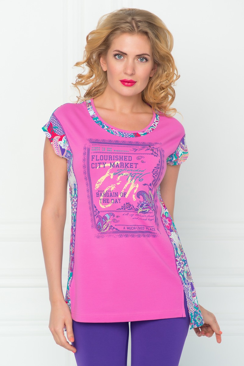 ТуникаSS16-BGUZ-493 ТуникаSS16-BGUZ-493Женская туника BeGood, выполненная из эластичного хлопка, прекрасно подойдет для повседневной носки. Материал очень приятный на ощупь, не сковывает движения и хорошо вентилируется. Туника с круглым вырезом горловины и короткими рукавами по спинке удлинена. Снизу по бокам модель дополнена небольшими разрезами. Такая туника будет дарить вам комфорт в течение всего дня и станет отличным дополнением к вашему гардеробу!