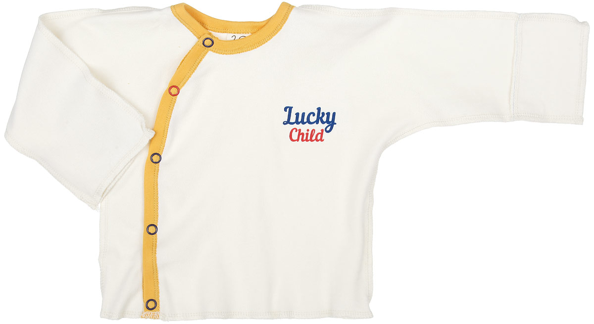 Распашонка27-7 Распашонка27-7Распашонка для мальчика Lucky Child Мужички послужит идеальным дополнением к гардеробу вашего крохи. Распашонка изготовлена из натурального хлопка, благодаря чему она очень мягкая и легкая, не раздражает нежную кожу ребенка и хорошо вентилируется. Распашонка с круглым вырезом горловины и длинными рукавами-кимоно выполнена швами наружу. Застегивается модель сбоку на кнопки, что помогает при переодевании малыша. Вырез горловины и планка обработаны контрастной бейкой. Рукава дополнены отворотами, которые можно использовать в качестве рукавичек, и ребенок не поцарапает себя. Распашонка оформлена термоаппликацией в виде названия бренда. Модель полностью соответствует особенностям жизни ребенка в ранний период, не стесняя и не ограничивая его в движениях. В такой распашонке малышу будет уютно и комфортно.