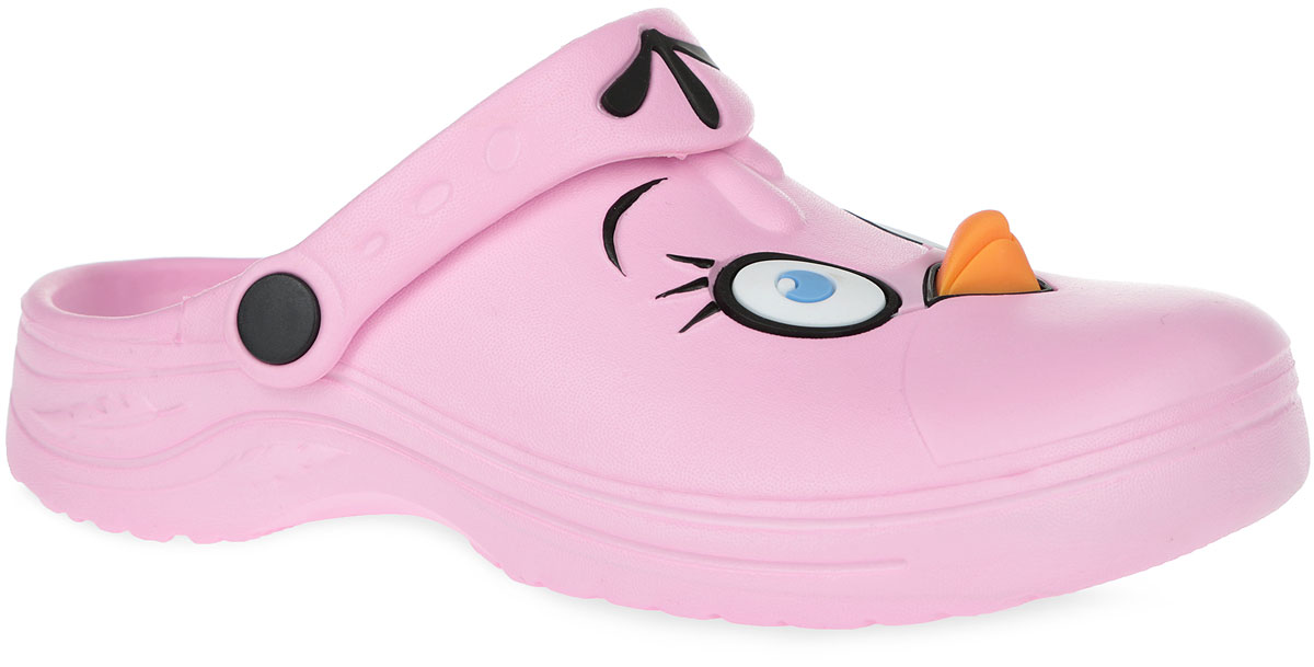 Сабо для девочки Angry Birds. ABU450450ABU450450 Сабо для девочки Angry Birds. ABU450450ABU450450Чудесные и очень легкие сабо от Mursu Angry Birds, выполненные полностью из ЭВА материала - это превосходный вид обуви для вашей малышки. Верх модели оформлен декоративными элементами в виде забавной мордочки персонажа из знаменитого мультфильма Angry Birds. Пяточный ремешок можно убирать вперед или носить на пятке. Стелька дополнена рельефной поверхностью. Нескользящая подошва обеспечивает безопасность ребенка при ходьбе. Такие сабо подойдут для повседневного использования в бассейне, дома или на отдыхе!