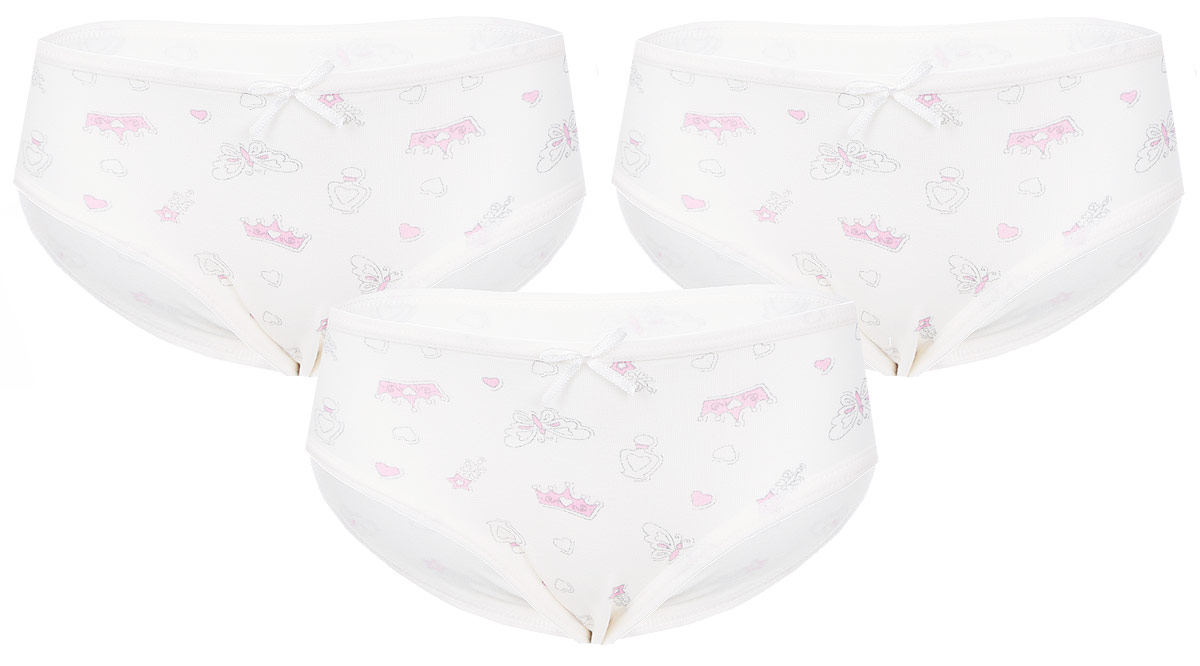 Трусы для девочки, 3 шт. N5970-22N5970-22 Трусы для девочки, 3 шт. N5970-22N5970-22Трусы для девочки Baykar, изготовленные из эластичного хлопка, не раздражают даже самую нежную и чувствительную кожу ребенка и хорошо вентилируются. Трусики-слипы на талии имеют мягкую эластичную резинку, благодаря чему они не сдавливают животик ребенка и не сползают. Вырезы для ножек также дополнены эластичными резинками. В комплект входят трое одинаковых трусов-слипов, оформленных принтом. Модели украшены атласными бантиками. Такие трусики идеально подойдут вашей принцессе и подарят ей комфорт.