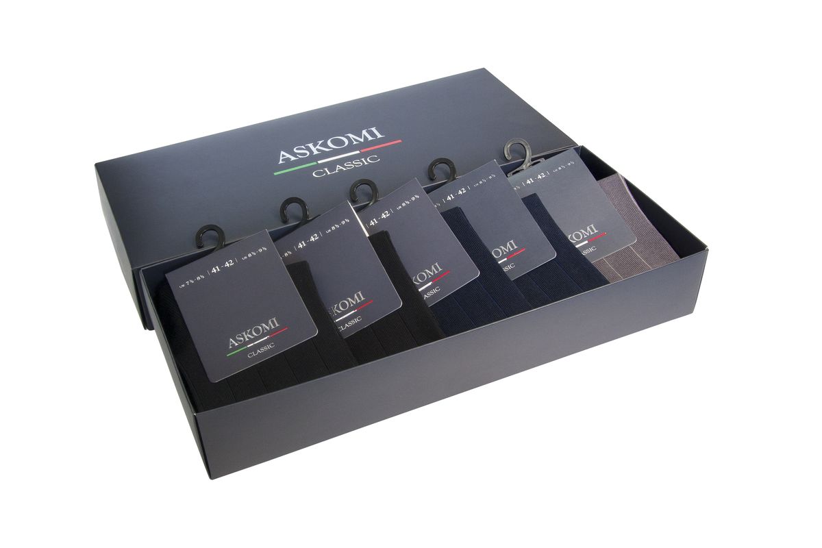 Носки мужские, 5 пар. AMN-7119AMN-7119 Носки мужские, 5 пар. AMN-7119AMN-7119Стильный подарочный набор из классических цветов в вертикальную полоску на оттенок светлее.