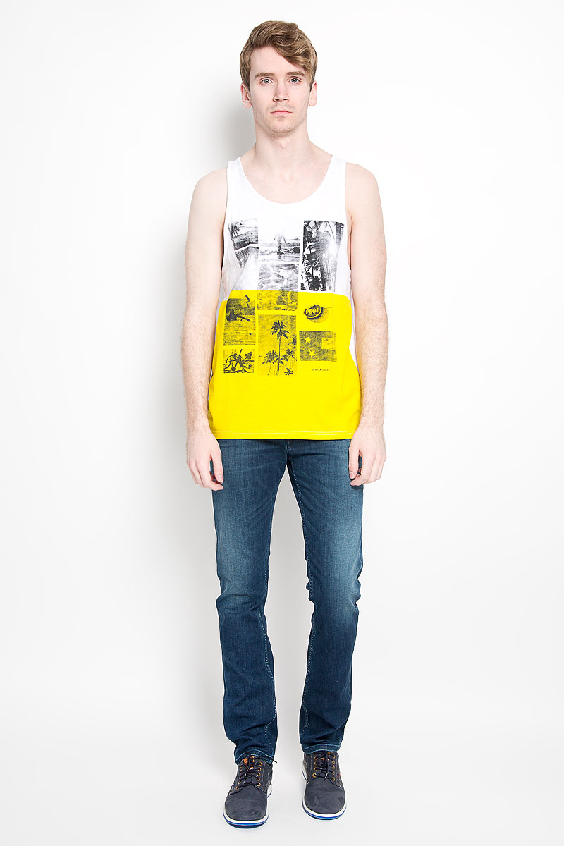 Майка20100186 00C Майка20100186 00CСтильная мужская майка Broadway Singlet Franco, выполненная из натурального хлопка, обладает высокой теплопроводностью, воздухопроницаемостью и гигроскопичностью, позволяет коже дышать. Модель с круглым вырезом горловины оформлена оригинальным принтом. Спинка модели немного удлинена. По боковым швам снизу имеются небольшие разрезы. Модный дизайн и безукоризненное качество делают эту модель неотъемлемой частью гардероба. В такой майке вы будете чувствовать себя уверенно и комфортно.