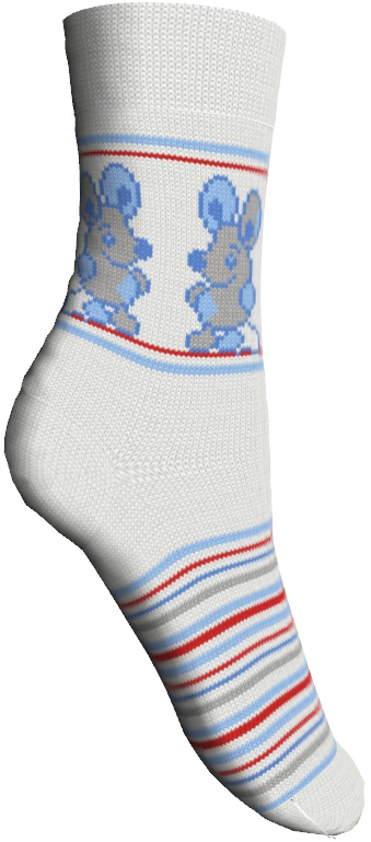 Носки детские Sunny Kids. 82605_мышки82605 Носки детские Sunny Kids. 82605_мышки82605Комфортные и прочные носки Master Socks Sunny Kids выполнены из бамбука и эластичного хлопка с добавлением полиамида. Материал изделия очень мягкий и приятный на ощупь, хорошо тянется, не деформируясь. Эластичная резинка мягко облегает ножку ребенка, обеспечивая удобство и комфорт. Модель оформлена принтом в полоску, украшена объемным изображением забавных мышек, связанным из пряжи с петельками. Такие носочки станут отличным дополнением к детскому гардеробу! Уважаемые клиенты! Размер, доступный для заказа, является длиной стопы.