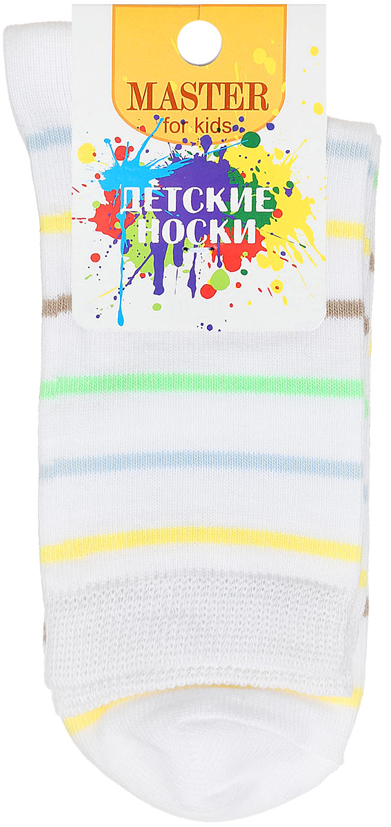 Носки52015 Носки52015Мягкие детские носки Master Socks изготовлены из эластичного хлопка и полиамида. Ткань очень приятная на ощупь, хорошо тянется, не деформируясь. Эластичная резинка мягко облегает ножку ребенка, обеспечивая удобство и комфорт. Модель оформлена принтом в полоску. Удобные и прочные носочки станут отличным дополнением к детскому гардеробу! Уважаемые клиенты! Размер, доступный для заказа, является длиной стопы.