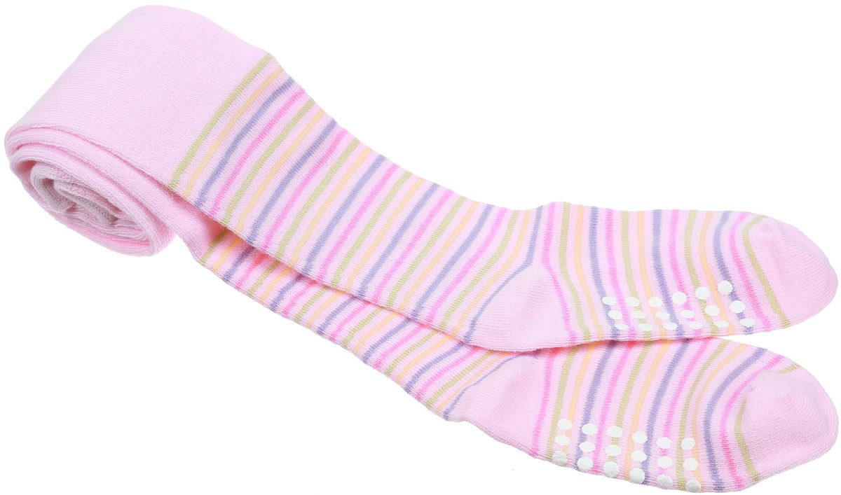 Колготки детские Sunny Kids. 8160481604 Колготки детские Sunny Kids. 8160481604Удобные колготки Master Socks Sunny Kids станут отличным дополнением к детскому гардеробу. Высококачественный хлопок в сочетании с бамбуком дарят ощущения мягкости и комфорта. Благодаря пористой структуре волокна, изделие обладает хорошей воздухопроницаемостью, отлично впитывает влагу, не прилипает к коже и быстро сохнет. Колготки хорошо стираются, длительное время сохраняют привлекательный внешний вид. Колготки с плоскими эластичными швами имеют на талии широкую резинку. Усиленные пятка и мысок изделия обеспечивают надежность и долговечность при носке. На стопе модель дополнена прорезиненным рисунком. Оформлены колготки принтом в полоску. В таких колготках ребенку будет удобно и комфортно!