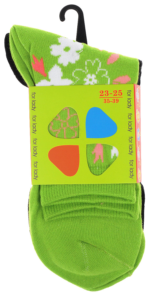 Носки женские. 8542085420 Носки женские. 8542085420Комплект носков Master Socks изготовлен из высококачественного комбинированного материала, который позволяет коже дышать. Комплект включает в себя 2 пары очень мягких и приятных на ощупь носков, оформленных лаконичными цветочными узорами. Эластичная резинка плотно облегает ногу, не сдавливая ее, обеспечивая комфорт и удобство. Усиленные пятка и мысок обеспечивают надежность и долговечность изделий. Удобные и комфортные носки великолепно подойдут к любой вашей обуви.