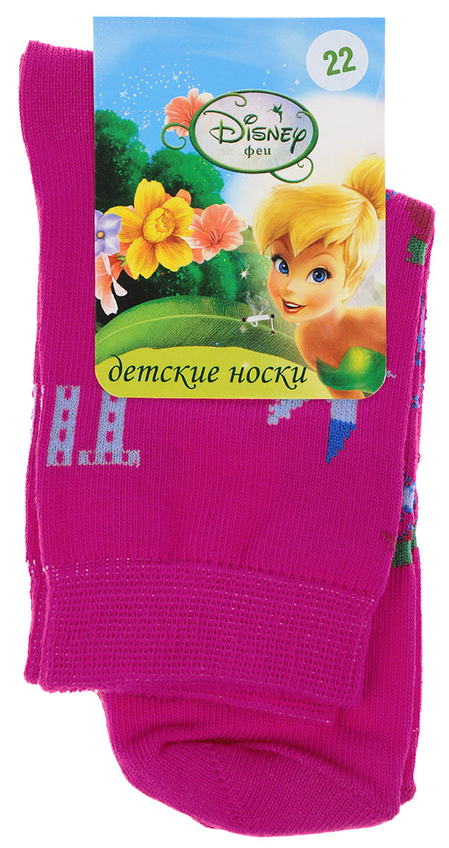 Носки12600 Носки12600Детские носки Master Socks Disney Феи выполнены из эластичного хлопка с добавлением полиамида. Материал изделия тактильно приятный, хорошо тянется, не деформируясь. Эластичная резинка мягко облегает ножку ребенка, обеспечивая удобство и комфорт. Модель оформлена узкими разноцветными полосками, украшена изображением феи с птичками и бабочками. Такие носочки станут отличным дополнением к гардеробу маленькой поклонницы мультфильма студии Disney! Уважаемые клиенты! Размер, доступный для заказа, является длиной стопы.