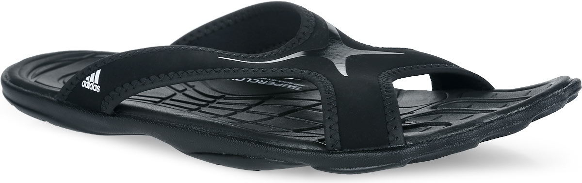 ШлепанцыV21529 ШлепанцыV21529Стильные шлепанцы от adidas Adipure Slide Supercloud идеально подойдут для бассейна, спортзала или для похода на пляж. Крестообразный неопреновый ремешок надежно фиксирует ногу, не стесняя движений. Верх изделия оформлен термоаппликацией с глянцевой поверхностью, по канту - зигзагообразной прострочкой, боковая сторона - фирменным принтом. Быстросохнущая стелька с технологией Supercloud, изготовленная из ЭВА материала, повторяет форму вашей ноги, предупреждает появление запаха, гарантирует прекрасную амортизацию и максимальный комфорт стоп. Шлепанцы естественно ощущаются на ноге благодаря эластичной конструкции со сверх гибкой подошвой из резины с низким профилем. Рельефное основание подошвы обеспечивает уверенное сцепление с любой поверхностью. Такие шлепанцы придутся вам по душе.
