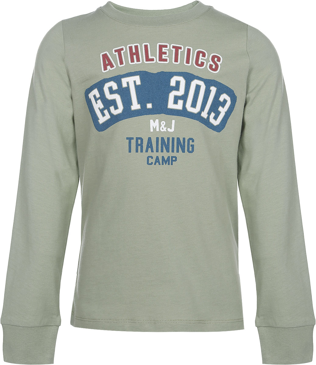Лонгслив для мальчика. 02-В-0009-01-01/Athletics_Training_Camp_201302-В-0009-01-01/Athletics_Training_Camp_2013 Лонгслив для мальчика. 02-В-0009-01-01/Athletics_Training_Camp_201302-В-0009-01-01/Athletics_Training_Camp_2013Лонгслив для мальчика Modniy Juk, выполненный из мягкого высококачественного хлопка, идеально подойдет для повседневной носки. Ткань изделия очень приятная на ощупь, не сковывает движения и хорошо пропускает воздух, обеспечивая наибольший комфорт. Модель с длинными рукавами имеет круглый вырез горловины, дополненный трикотажной резинкой. На рукавах предусмотрены широкие эластичные манжеты. Изделие украшено термоаппликацией в виде надписей. Дизайн и расцветка делают этот лонгслив стильным предметом детской одежды, он поможет создать отличный современный образ.