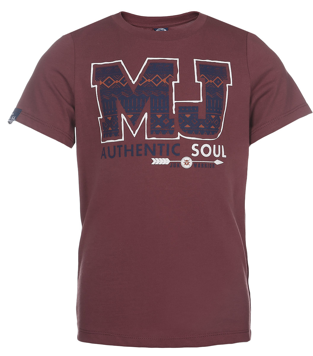 Футболка для мальчика. 01В00060100/MJ_Authentic01В00060100/MJ_Authentic Футболка для мальчика. 01В00060100/MJ_Authentic01В00060100/MJ_AuthenticФутболка для мальчика Modniy Juk выполнена из мягкого высококачественного хлопка. Ткань изделия очень приятная на ощупь, не сковывает движения и хорошо пропускает воздух, обеспечивая наибольший комфорт. Футболка с короткими рукавами имеет круглый вырез горловины, оформленный трикотажной резинкой. Модель украшена принтовыми надписями с оригинальным мотивом в фирменном стиле. Рукав дополнен небольшой текстильной нашивкой. Дизайн и расцветка делают эту футболку стильным предметом детской одежды, она поможет создать отличный современный образ.