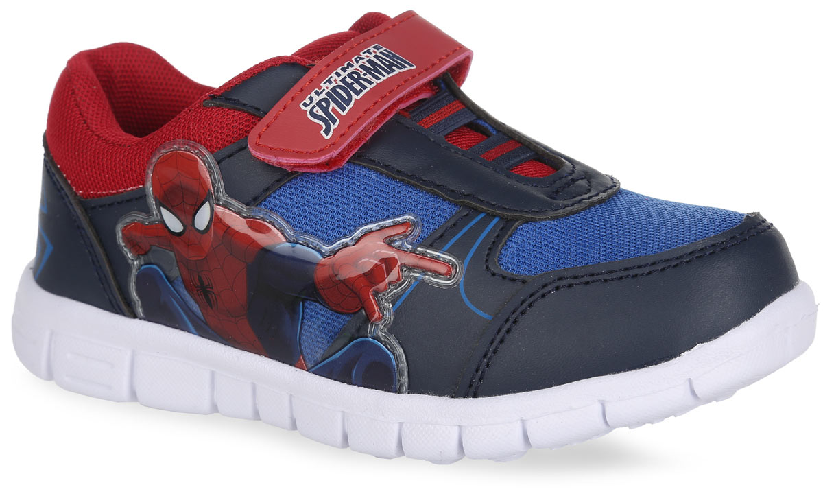 КроссовкиSP002410 КроссовкиSP002410Стильные кроссовки Spiderman от Mursu придутся по душе вашему мальчику. Модель, выполненная из искусственной кожи и текстиля, сбоку оформлена нашивкой из ПВХ с изображением главного героя фильма Человек-паук, на заднике - изображением паука. Эластичные резинки и ремешок с застежкой-липучкой обеспечат надежную фиксацию модели на ноге. Внутренняя поверхность из текстиля не натирает. Стелька из ЭВА материала с текстильной поверхностью гарантирует комфорт при движении. Подошва с рифлением обеспечивает идеальное сцепление с любой поверхностью. Оригинальные кроссовки - незаменимая вещь в гардеробе каждого мальчика!