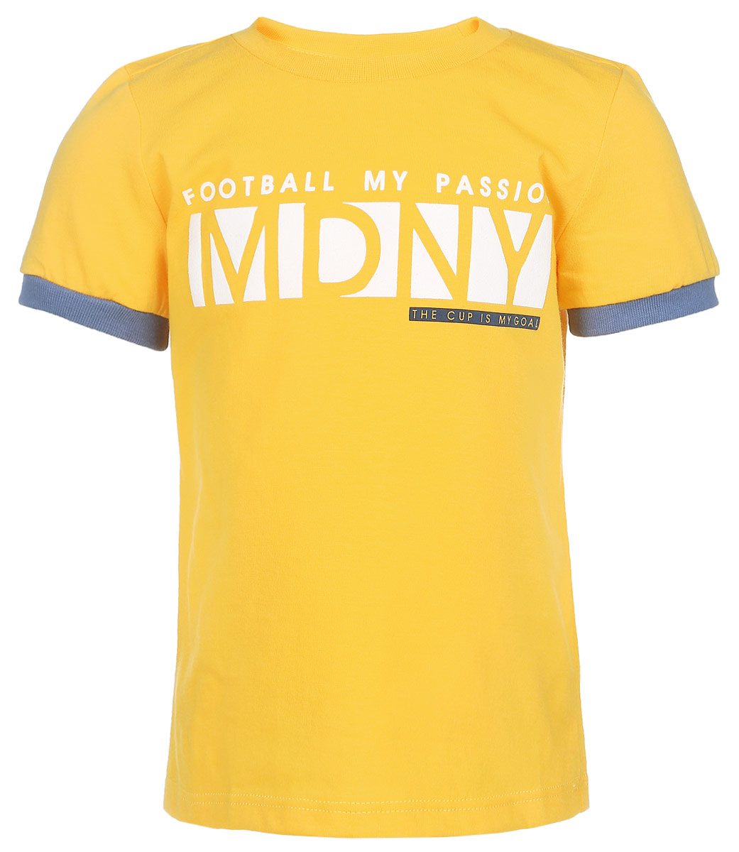 Футболка для мальчика MDNY 3. 01B0008010001B00080100 Футболка для мальчика MDNY 3. 01B0008010001B00080100Футболка для мальчика Modniy Juk MDNY 3 идеально подойдет вашему непоседе. Изготовленная из легкой высококачественной хлопковой ткани, она необычайно мягкая и приятная на ощупь, не сковывает движения и позволяет коже дышать, не раздражает даже самую нежную и чувствительную кожу ребенка, обеспечивая ему наибольший комфорт. Футболка с короткими рукавами и круглым вырезом горловины оформлена термоаппликациями спереди и на спинке в виде надписей на английском языке и крупной цифры 3. Вырез горловины дополнен трикотажной эластичной резинкой в цвет изделия, а рукава - резинкой контрастного цвета. Оригинальный современный дизайн и расцветка делают эту футболку модным и стильным предметом детского гардероба. В ней ваш ребенок будет чувствовать себя уютно и комфортно и всегда будет в центре внимания!