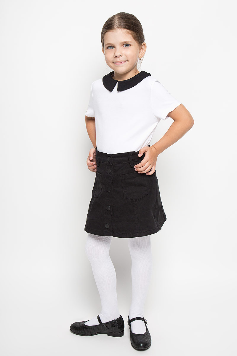 Футболка64168_OLG, вар.1 Футболка64168_OLG, вар.1Футболка для девочки Orby School идеально подойдет вашей дочурке. Изготовленная из высококачественного материала, она мягкая и приятная на ощупь, не сковывает движения и позволяет коже дышать, не раздражает даже самую нежную и чувствительную кожу ребенка, обеспечивая наибольший комфорт. Футболка с короткими рукавами и отложным контрастным воротником по спинке застегивается на оригинальную пуговичку. Такой воротник придает модели женственность. В такой футболке ваша маленькая модница будет чувствовать себя уютно и комфортно, и всегда будет в центре внимания!