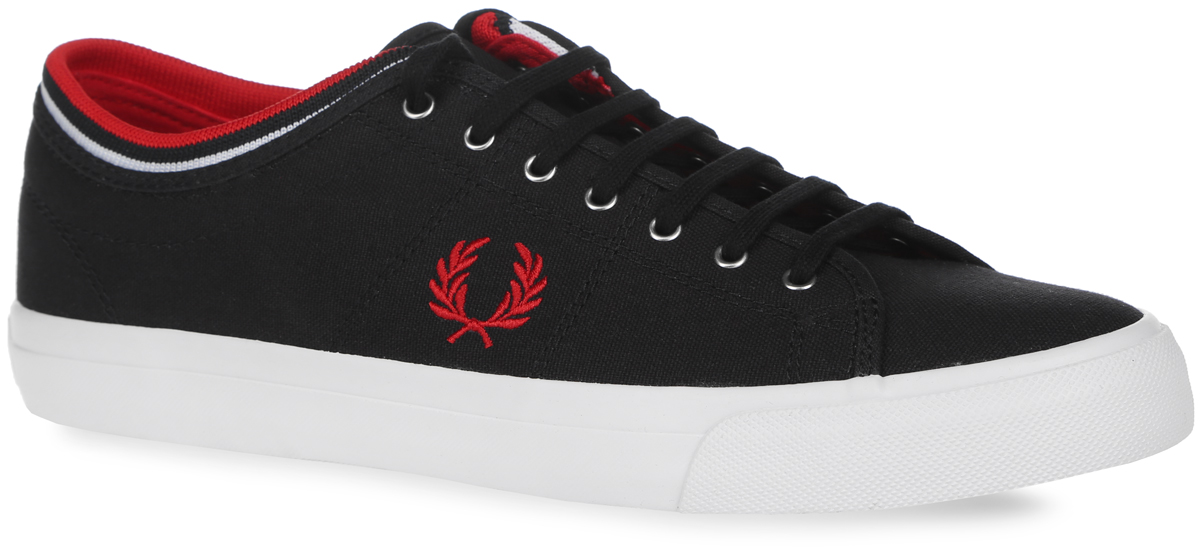 КедыB5210U-608 КедыB5210U-608Стильные мужские кеды Kendrick Tipped Cuff Canvas от Fred Perry покорят вас с первого взгляда! Модель, выполненная из канваса, оформлена сбоку вышивкой в виде логотипа бренда и трикотажным кантом. Классическая шнуровка обеспечивает надежную фиксацию обуви на ноге. Подкладка из текстиля и стелька из материала ЭВА с текстильной поверхностью гарантируют комфорт при движении. Прочная резиновая подошва с рельефным рисунком обеспечивает сцепление с любой поверхностью. Такие кеды займут достойное место в вашем в гардеробе.