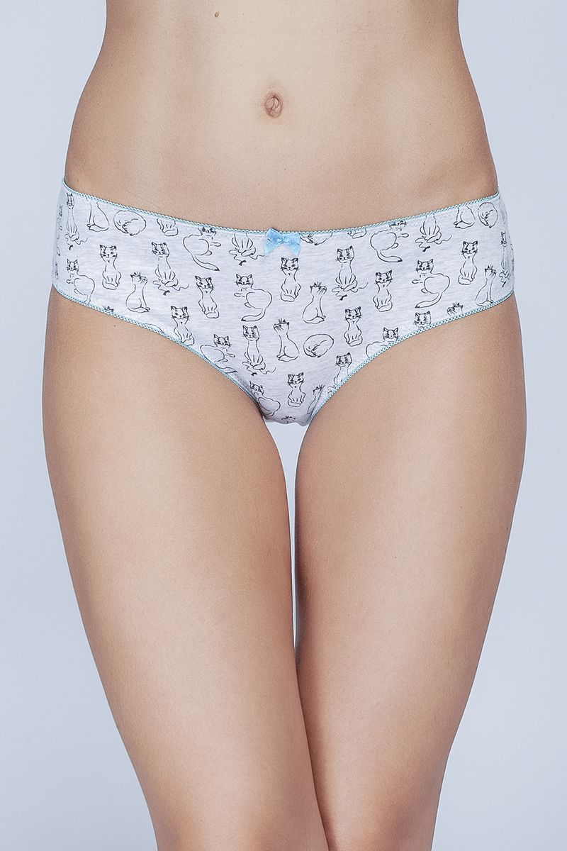 Трусы класика женские. DS2128DS2128 Трусы класика женские. DS2128DS2128Бикини из высококачественного хлопка с эластаном, с оригинальным принтом кошка, декорированы бантиком на передней части изелия.