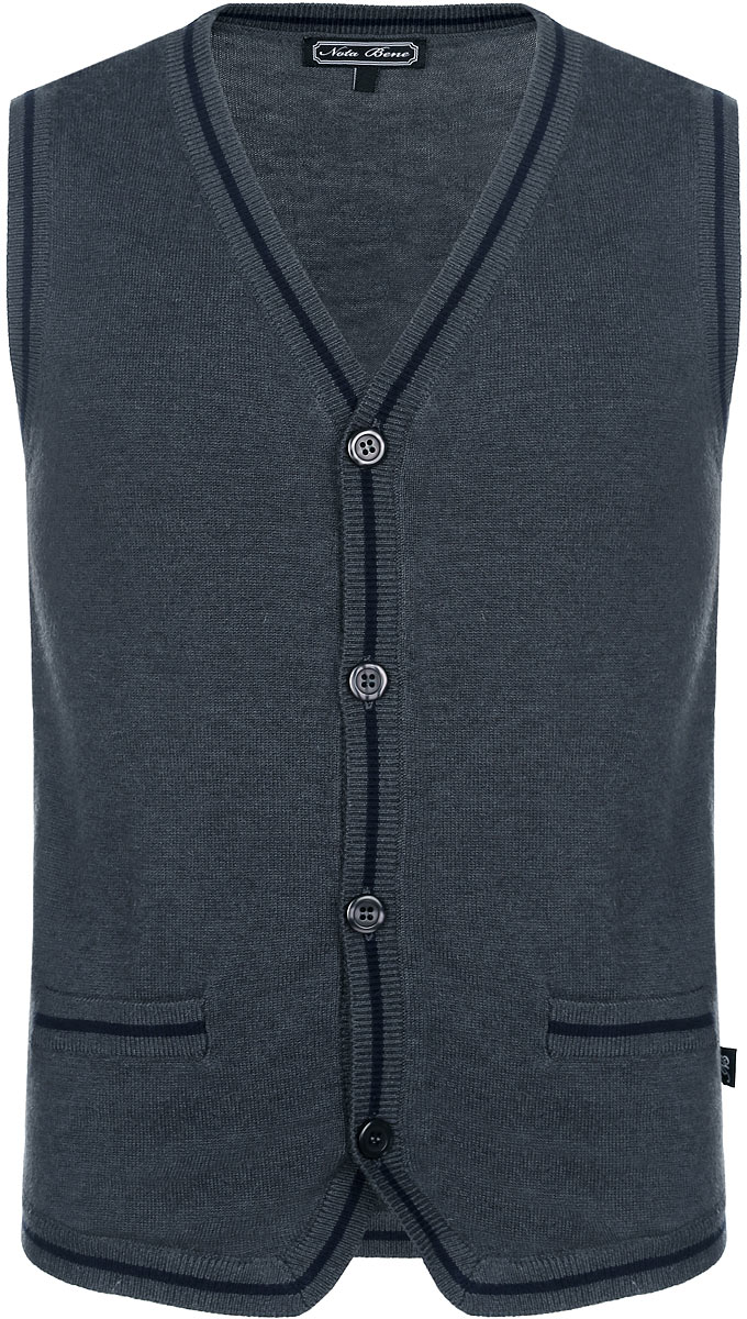 ЖилетAW15BS301B-20 ЖилетAW15BS301B-20Жилет для мальчика Nota Bene станет отличным дополнением к детскому гардеробу. Изготовленный из высококачественного материала, он очень мягкий и приятный на ощупь, не сковывает движения и хорошо пропускает воздух, обеспечивая ребенку комфорт. Жилет с V-образным вырезом горловины застегивается на пуговицы по всей длине. Спереди имеется имитация карманов. Являясь важным атрибутом школьной моды, жилет подчеркнет деловой имидж ученика, придавая ему уверенность.
