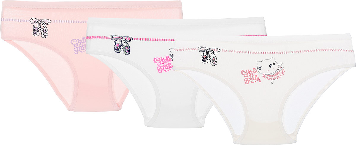 Трусы для девочки, 3 шт. N5346-22N5346-22 Трусы для девочки, 3 шт. N5346-22N5346-22Трусы для девочки Baykar, изготовленные из хлопка с добавлением эластана, необычайно мягкие и приятные на ощупь, не раздражают нежную кожу ребенка и хорошо вентилируются. Эластичные швы приятны телу ребенка и не препятствуют движениям. Трусы-слипы имеют на талии мягкую резинку, не сдавливающую животик ребенка. Проймы для ног дополнены эластичной тесьмой. Комплект содержит трое трусов-слипов разных цветов. Каждая модель оформлена оригинальным рисунком. Такие трусики идеально подойдут вашей принцессе и подарят ей комфорт!