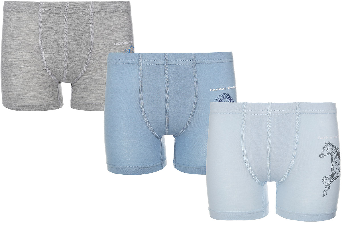 Трусы-боксеры для мальчика, 3 шт. N3104-22N3104-22 Трусы-боксеры для мальчика, 3 шт. N3104-22N3104-22Трусы-боксеры для мальчика Baykar выполнены из эластичного хлопка. Они мягкие и приятные на ощупь, не раздражают нежную и чувствительную кожу ребенка, хорошо вентилируются. Плоские эластичные швы обеспечивают комфорт. Трусы-боксеры на талии имеют мягкую резинку, надежно фиксирующую трусики и не сдавливающую животик ребенка. В комплект входят трое трусов разного цвета. Модели оформлены принтами с изображениями лошади, слона и льва. Такие трусики идеально подойдут ребенку, а мягкий эластичный материал позволит ему комфортно чувствовать себя в течение дня!