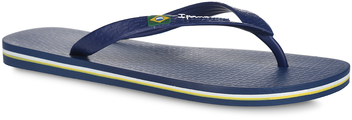 Сланцы мужские Classica Brasil II AD. 8041580415-22277 Сланцы мужские Classica Brasil II AD. 8041580415-22277Комфортные мужские сланцы Classica Brasil II AD от Ipanema очаруют вас с первого взгляда. Модель полностью выполнена из поливинилхлорида. Сланцы снабжены ремешками с перемычкой, которые гарантируют надежную фиксацию на ноге. Ремешок оформлен изображением флага Бразилии и названием бренда, подошва - контрастными полосками. Верхняя рифленая поверхность подошвы предотвращает выскальзывание ноги. Рельефное основание подошвы обеспечивает уверенное сцепление с любой поверхностью. Удобные сланцы прекрасно подойдут для похода в бассейн или на пляж.